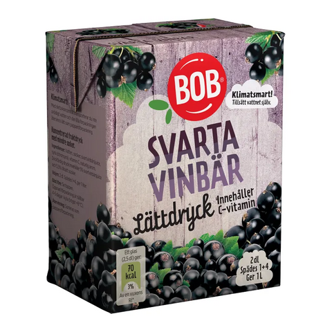 BOB Lättdryck Svarta vinbär koncentrat - Syrup Blackcurrant 2dl-Swedishness