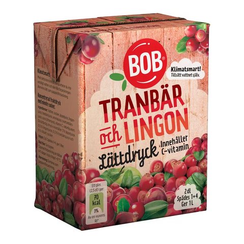 BOB Lättdryck Tranbär & lingon Koncentrat - Syrup Cranberries & lingonberries 2dl-Swedishness