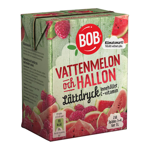 BOB Lättdryck Vattenmelon & hallon Koncentrat - Syrup Watermelon & raspberry 2dl-Swedishness