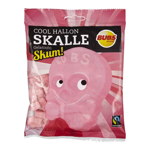 BUBS Cool Hallon Skalle Skum - Raspberry Marshmallows 175 g-Swedishness