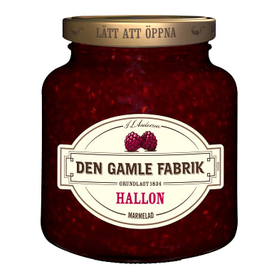 Den Gamle Fabrik Hallon Marmelad - Raspberry Marmelade 380g-Swedishness