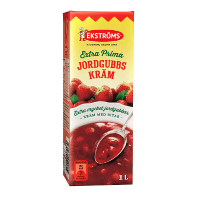 Ekströms Extra Prima Jordgubbskräm - Strawberry cream 1 l-Swedishness