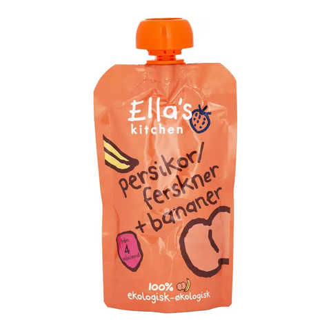 Ella's Kitchen persikor & bananer - Peach & Banana Puré for Children from 4 months 120g-Swedishness