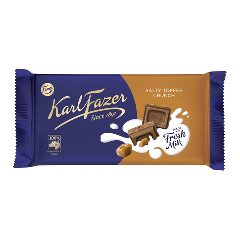 Fazer Chokladkaka Salty Toffee Crunch - Chocolate Bar Salty Toffee Crunch 145g-Swedishness