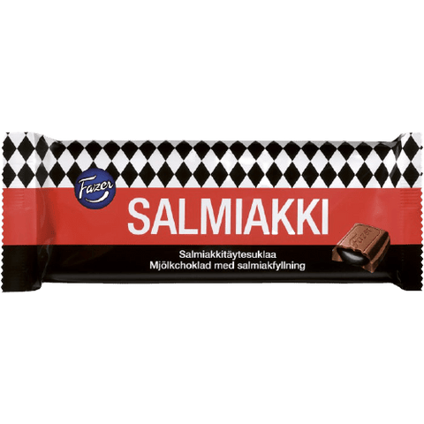 Fazer Mjölkchoklad Salmiakki - Chocolate with Liquorice 100g-Swedishness