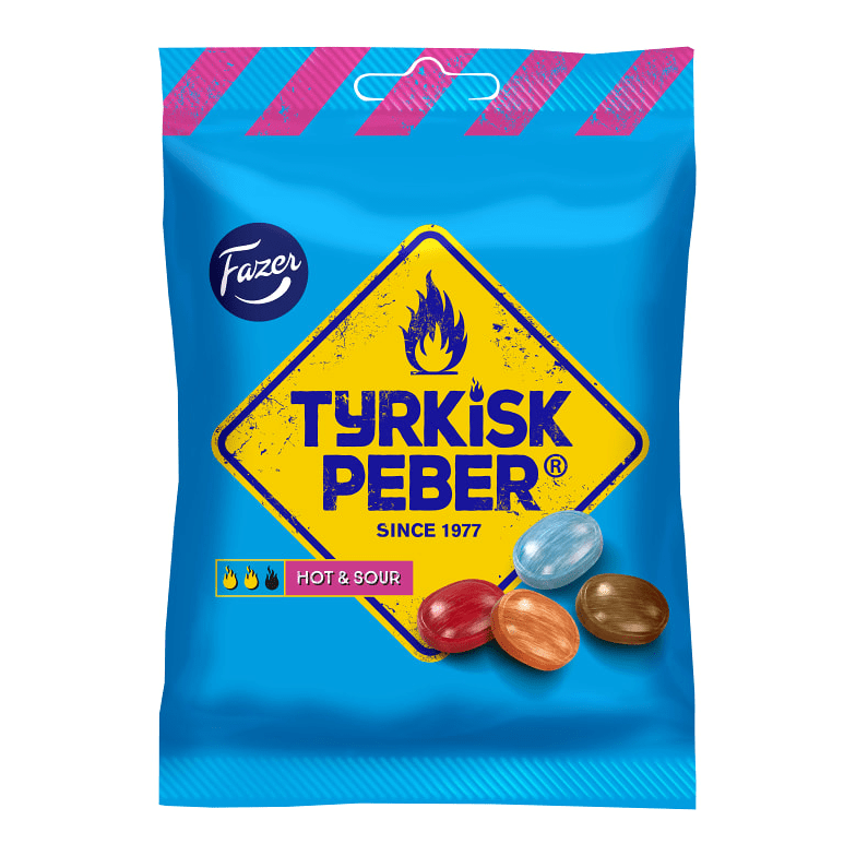 Fazer Tyrkisk Peber Hot & Sour - Megahot Peppery & Sour Liquorice Candy 150g-Swedishness