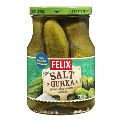 Felix Hel Saltgurka - Whole Salty Pickled Cucumber 700 g-Swedishness