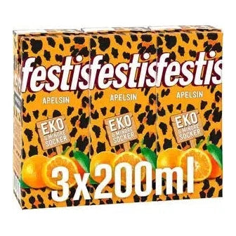 Festis Apelsin saft Ekologisk - Orange juice Organic 3p / 20cl-Swedishness
