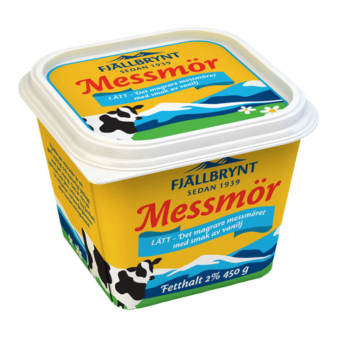 Fjällbrynt Lätt Messmör 2% - Light Whey Cheese 2%, 450 g-Swedishness