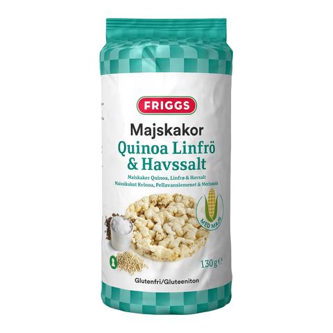 Friggs Majskakor Quinoa, Linfrö & Havssalt - Corncakes Quinoa, Linseeds & Seasalt 130g-Swedishness