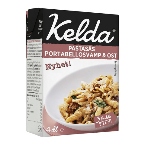 Kelda Pastasås Portobellosvamp & Ost - Pasta Sauce Portobello Mushrooms & Cheese 4dl-Swedishness