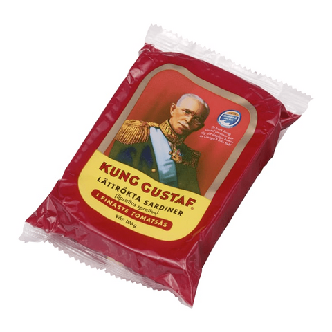 Kung Gustaf Lättrökta Sardiner - Sardines in Tomato Sauce 106g-Swedishness