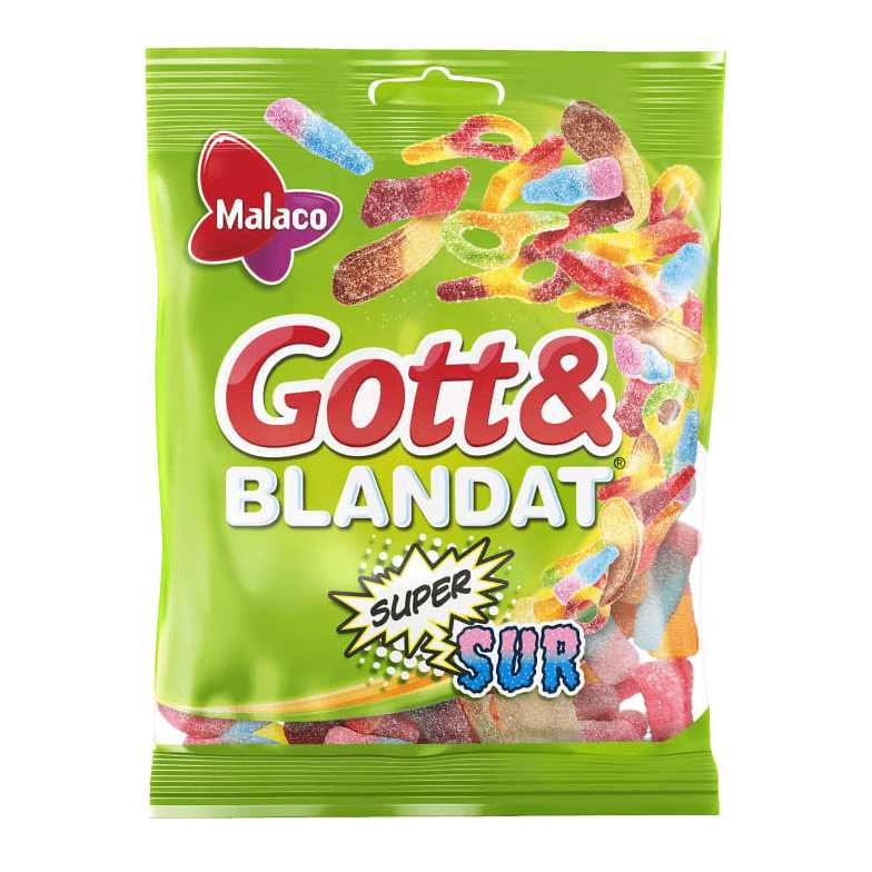 Malaco Gott & Blandat Supersur - Jelly Sour Mix 170 g-Swedishness