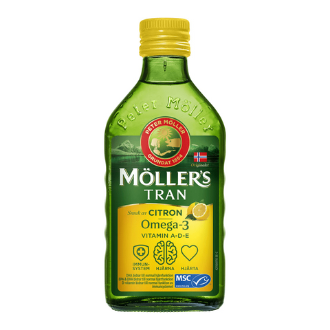 Möller´s Tran Omega-3 citron - Cod Liver Lemon flavour 250ml-Swedishness