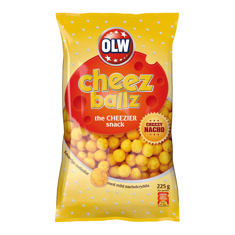 OLW Cheez Balls - Cheese Corn Snacks 225g-Swedishness