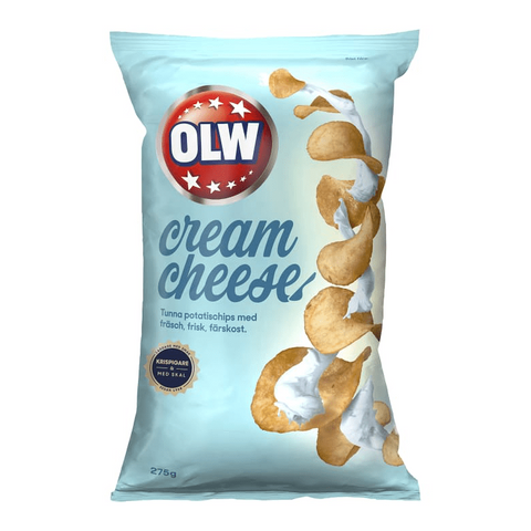 OLW Cream Cheese Chips - Cream cheese Potato Crisps 275 g-Swedishness