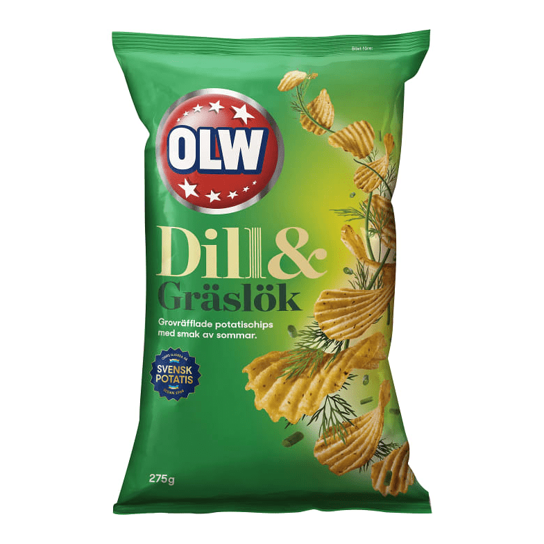 OLW Dill & Gräslök - Dill & Chives Crisps 275 g-Swedishness