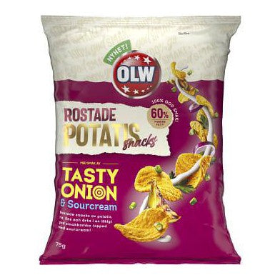 OLW Potatissnacks Tasty Onion & Sourcream - Roasted Potato Chips Tasty Onion & Sourcream 75g-Swedishness