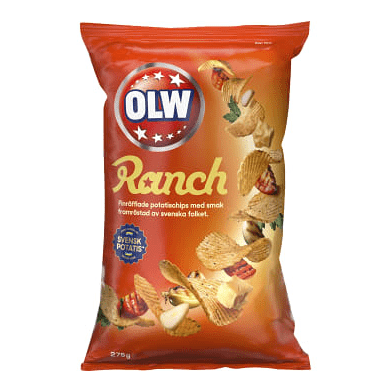 OLW Ranch Potatischips - Potato Crisps Ranch 275 g-Swedishness