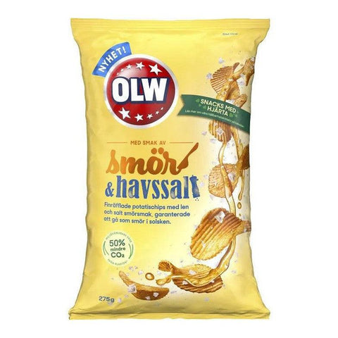 OLW Smör & Havssalt - Potato Crisps Butter and Sea Salt 275 g-Swedishness