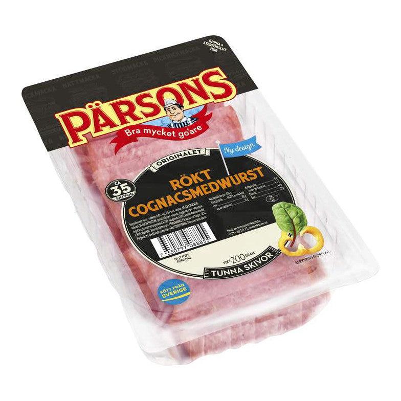 Pärsons Cognacmedvurst Skivad 200 g - Sliced Smoked Sausage-Swedishness