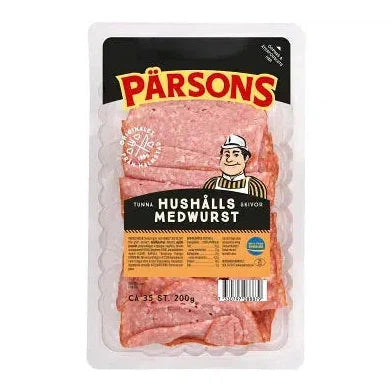 Pärsons Hushållsmedvurst Skivad - Sliced Smoked Sausage 200g-Swedishness