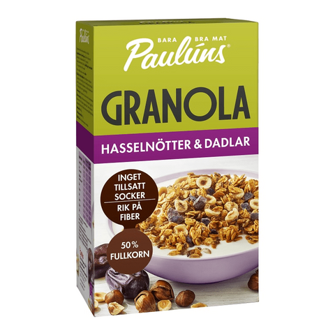 Paulúns Granola Hasselnötter & Dadlar - Paulúns Granola Hazelnuts & Dates 450g-Swedishness