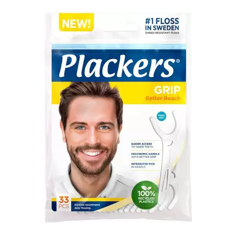 Plackers Grip Tandtråd - Dental floss 33 p-Swedishness