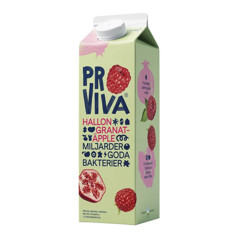ProViva Hallon & Granatäpple - Raspberry & Pomegranate Fruitdrink 1L-Swedishness