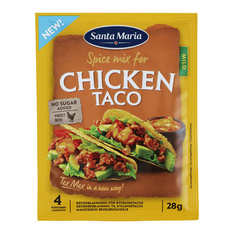 Santa Maria Chicken Taco Kryddmix - Spicemix for Chicken Tacos 28g-Swedishness