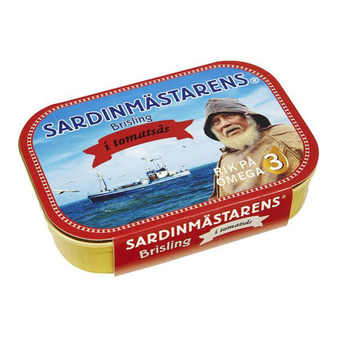 Sardinmästarens Brisling I tomasås - Sardins in tomato sauce 100g-Swedishness