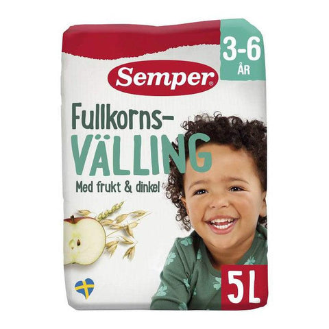 Semper Fullkornsvälling Frukt & dinkel Från 3 år - Milk Gruel Whole grain with fruit 5 l-Swedishness