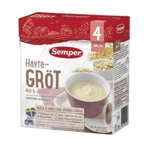Semper Havregröt Mild & Naturell Från 4m 16 port - Oat porridge 480 gr-Swedishness