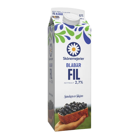 Skånemejerier Filmjölk Blåbär 3% - Sour Milk Blueberry 1l-Swedishness