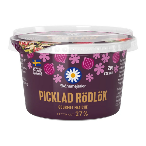 Skånemejerier Pickled Rödlök Gourmet Fraiche 27% - Creme Fraiche 200 ml-Swedishness