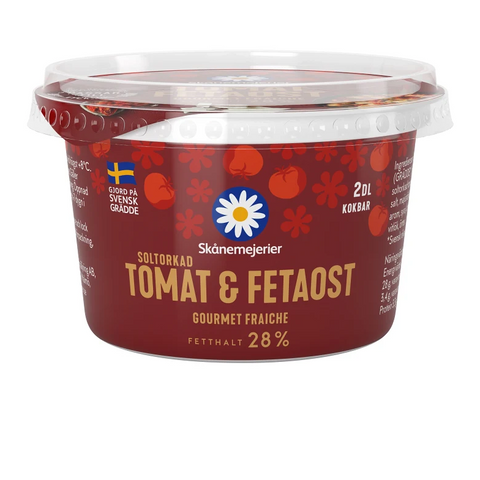 Skånemejerier Tomat & Fetaost Gourmet Fraiche 27% - Creme Fraiche 200 ml-Swedishness