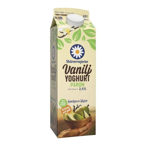 Skånemejerier Vaniljyoghurt Päron 2,5% - Vanilla & Pear Yogurt 1l-Swedishness