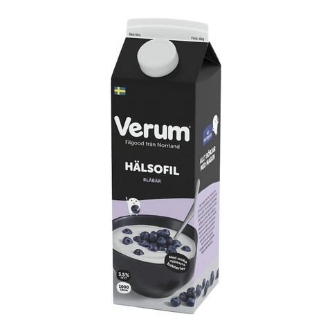 Verum Hälsofil Blåbär 3,5% - Blueberry Buttermilk 1 L-Swedishness