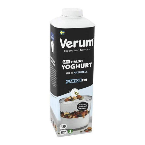 Verum Hälsoyoghurt Laktosfri 0,5% - Lactose-free Natural Yoghurt 1 L-Swedishness