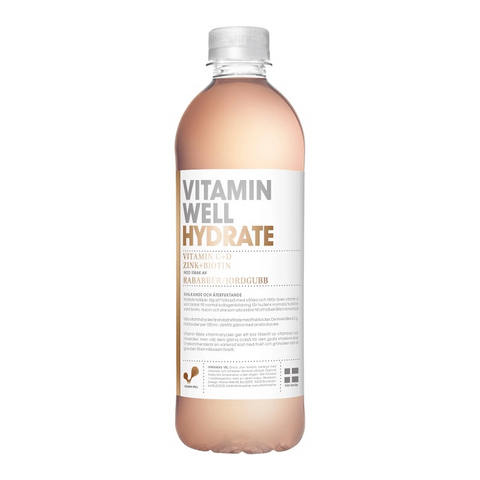 Vitamin Well Hydrate Rhubarb & Strawberry 50cl-Swedishness