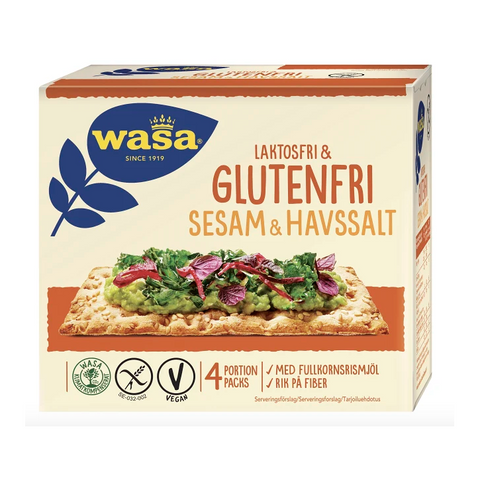 WASA Knäckebröd Sesam/Havssalt Laktosfri Glutenfri - Crispbread Sesame/Sea salt Lactose-free Gluten-free 240 g-Swedishness